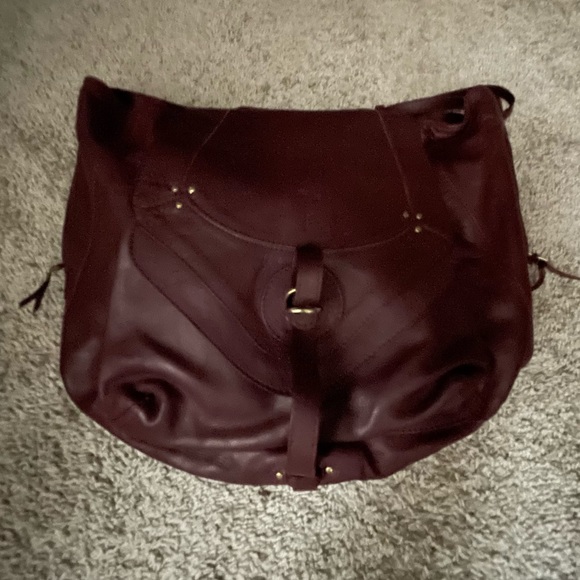 NWT - JEROME DREYFUSS “BOB” LEATHER HANDBAG (BURGUNDY) - Picture 13 of 14